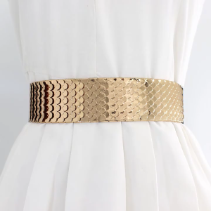 Women Stretchy Waist Belt Elegant Wide Corset Universal Elastic Rope Decorative Women Corset with Fish Scale Texture