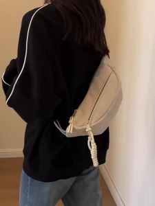 Túi Vải Canvas Mùa Hè Túi Đeo Chéo Thể Thao Túi Đeo Hông Túi Đeo Ngực Túi Vải Phong Cách Hàn Quốc Túi Đựng Đồ Hình Bánh Bao