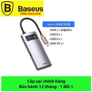 Bộ chuyển đa năng 8in1 Hub Baseus Metal Gleam Series Multi Docking Station (Type C to HDMI/3*USB 3.0/LAN/PD 100W/TF/SD)