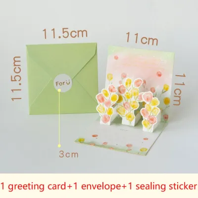 MACRAMEX Rose 3D Greeting Card Flower with Envelope Valentines Day Card Surprised Pop Up Love Greeting Card Wedding Invitations