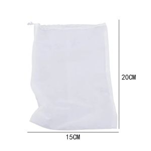 【Bella Room】 3Pcs Kitchen Nylon Soy Milk Drawstring Filter Bag 100 Mesh Reusable Food Strainer Bag for Tea Coffee Yogurt