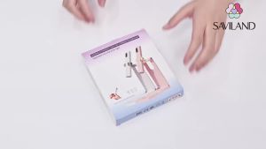 SAVILAND HandHeld U V Light for Nail Portable Rechargeable Nail Lamp Orange Foldable stand LCD screen 20/60s timer Rechargeable for gel nails Pink design for gel tip & rhinestone curing