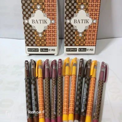 Pulpen Evodia Batik Bisa Dihapus isi 12 pcs