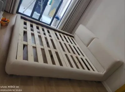 Nordic design bed frame tatami velvet fabric bed storage bed air rob France designer super king bed SZ (ETA:1mth)