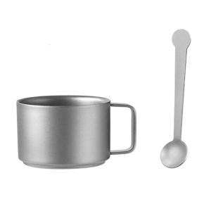 100ml Double Wall Coffee Cup Portable Outdoor Water Cup with Fixed Handle Camping Mug For Hiking Camping Drinkware