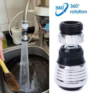หัวฉีดพ่นน้ำฟอกอากาศป้องกันน้ำกระเซ็นก๊อกน้ำแบบหมุนได้ถึง360องศาหัวฉีดกรองติดหัวก๊อกอเนกประสงค์ในห้องครัวอุปกรณ์ก๊อกน้ำในห้องน้ำฟอก