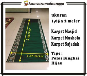 Karpet Sajadah Masjid Polos Bingkai | Bahan Tebal dan Kuat | ketawarumahtangga