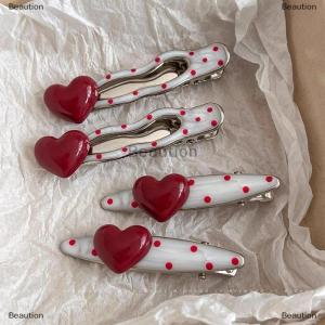 [COD] Beaution 2Pcs Sweet Heart Polka Dot Metal Hairpin Non Slip Hairpin Geometric Duckbill Hair Pin Women Barrettte Hair Clip Accessories