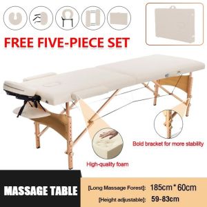 BAIERDI Three-Layer Folding Portable Massage Bed High-Quality Genuine Leather Beauty Spa Bed Tattoo Bed With Carry Bag For Salon Home Use