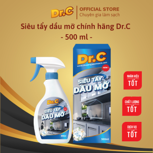 Siêu tẩy dầu mỡ tẩy sạch lưới lọc máy hút mùi mặt bếp ga bếp từ tường khu vực bếp Dr.C Chính Hãng 500 ml