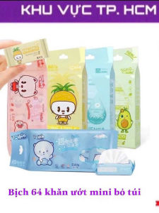 Khăn ướt Mini_Bịch 64 khăn ướt mini bỏ túi siêu tiện dụng