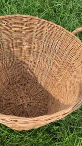 ตะกร้าหวายสานขนาดใหญ่ 18x18 นิ้วตะกร้าผ้าตะกร้าเก็บของ เคลือบเงาอย่างดี