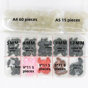 OUTOPEAN 75pcs/box Đen Mắt An Toàn 5/6/8/9/12mm Nhựa Đồ chơi Gấu Bông Chất lượng cao Bộ dụng cụ làm mắt búp bê tự làm Dành cho đồ chơi