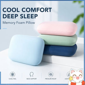 Memory Foam Nap Pillow Bantal Tidur Cool Breathable Removable Washable Office Camping Travel