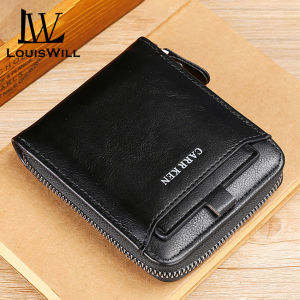LouisWill Men’s Wallet Three Fold Wallet Fashion Wallet Short Wallet Super Soft PU Wallet Foldable Wallet Retro Wallet Zipper Wallet Business Wallets Multi-card Pocket Wallet ID Credit Cards Holders Purse