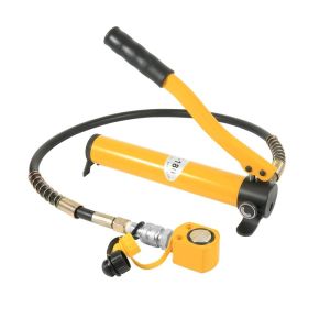 5T Hydraulic Ram Jack + Hand Pump Mini Portable Hydraulic Cylinder Low Profile Jack Hydraulic Thin Lifting Jack Not for Car