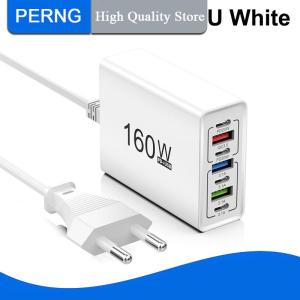 [PERNG] Tehe 160W Multiport USB Type C Fast Charger PD QC3.0 Desktop Phone Charger Adapter For IPhone Xiaomi Macbook Laptop IPad EU US Plug