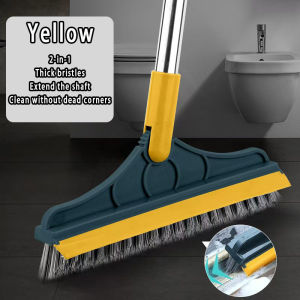 Magic Broom Brush 3 In 1 Floor Cleaning Brush Gap Scrub Brush Tile Kitchen Bathroom Glass Toilet Floor Tile Gap Cleaning V Shape With Scraper Berus Cuci Tandas 多功能清洁地刷