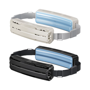 พัดลมคลิปหนีบเข็มขัดแบบสวมใส่ได้ USB ขนาดเล็กชาร์จไฟได้พร้อมแผ่นระบายความร้อนคู่ความเร็ว3ระดับสำหรับกิจกรรมกลางแจ้ง