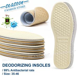 1Pair Deodorant Insoles Soft Shoes Pad Absorb-Sweat Breathable Comfort Cotton Insert Men and Women
