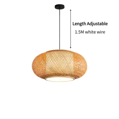 Natural Bamboo Pendant Lantern Lighting Ceiling Chandelier Ceiling Light Fixtures Restaurant Living Room Bedroom Aisle Hotel Decoration