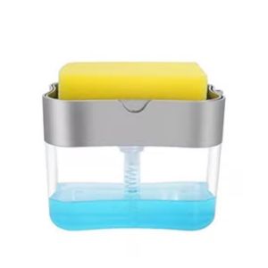 2 in 1 Soap Pump Dispenser Kitchen Manual Press Liquid  Washing Sponge Dish Washing