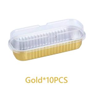 200ml Mini Loaf Baking Pan Aluminum Foil Rectangle Cupcake Mold Tray Disposable Food Container for Oven Baking Roasting Dishes Square Foil Trays Disposable Aluminum Foil Tin Box for Oven Air Fryers Food Tray Container Kitchen Cooking Bread Cake Making