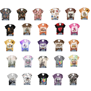 Women V Neck Graphics Shirt TopCasual Loose Short Sleeve T-ShirtShort Sleeve Blouses Fashion Summer Top Tees Shirts