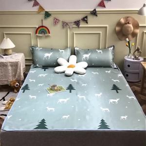 Bejirog （Bejirog） Ice Silk Summer Mat   Single Summer Student Strap Printing Mat Double Summer Viscose Fiber Mat Air Conditioning Soft Seat Sheets