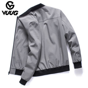 VUUGแจ็คเก็ตของผู้ชายขนาดใหญ่เบสบอลปกแฟชั่นซิปฤดูหนาวแจ๊กเก็ตเสื้อกันลมธุรกิจ (M-5XL)