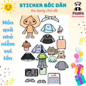 (37B)Bộ Avatar Sticker đồ chơi bóc dán đồ chơi handmade giúp bé phát triển tư duy sáng tạo