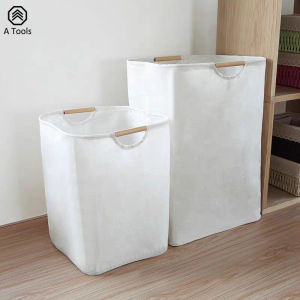 WORTHBUY ตะกร้าเก็บเสื้อผ้าอเนกประสงค์ ตะกร้าซักผ้า ตะกร้าเสื้อผ้าพับได้ ตะกร้าผ้าพับเก็บได้ ทรงสี่เหลี่ยมจตุรัส แบบพับเก็บได้ พลาสติกคุณภาพดี แข็งแรง ตะกร้าใส่ผ้า พับเก็บได้ ตะกร้าพับได้ ตระกร้าพลาสติก ตะกร้าอเนกประสงค์ พลาสติก สีขาว