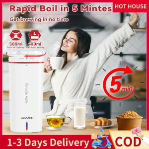 Portable Electric Kettle 500mL Mini Electric Kettle Small Tea Coffee Kettle Mini Hot Water Heater 304 Stainless Steel Electrical Thermos Kettle for Travel