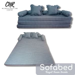 Sofabed isi busa Royal Foam garansi 10th dengan 20 varian ukuran terlengkapcover polymicro adem tebal tidak lunturmodel kasur lipat jadi sofa atau matras.anti slip. produksi CNR