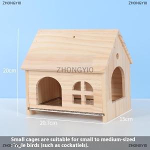 [COD] ZHONGYI0 Pullable dưới Nhà chim võng làm tổ dễ dàng để làm sạch sáng tạo rắn gỗ Vẹt nhà mịn cạnh chim chăn nuôi hộp