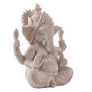LazaraSport Sandstone Ganesha Statue India Lord Ganesha Elephant God for Aquarium Table Decoration