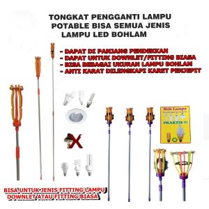 Tongkat pengganti lampu 2 in 1 satu set stick