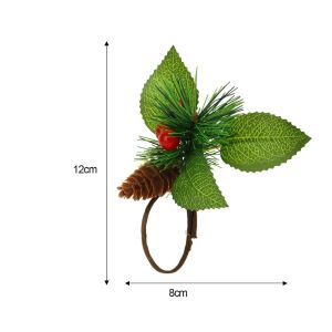 YESPERY Christmas Napkin Buckle Berry Berries Pine Cone Napkin Holder Rings for Christmas Dinner Table Decor 2026