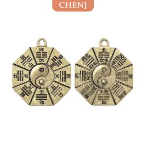 [COD] CHENJ จี้สร้อยคอไดอะแกรม taoism จี้เครื่องรางจีนหยินหยางเครื่องรางทำนายการทำนายแบบทำด้วยตัวเองพวงกุญแจเครื่องประดับ