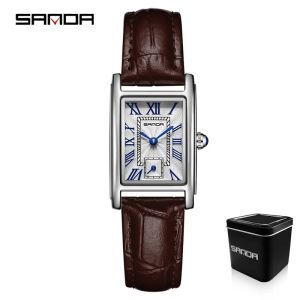 Sanda 1116 New Fashion 2023 Elegant Design Rectangle Dial Water Resistant Quartz Movement Business Women Analog Wrist Watch for Women