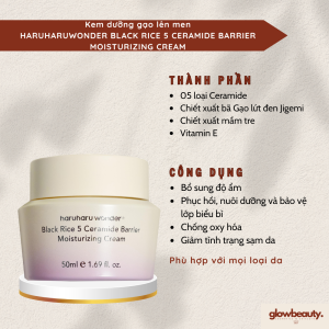Kem dưỡng gạo lên men 50ml Haruharu Wonder Black Rice 5 Ceramide Barrier Moisturizing Cream