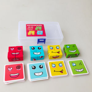 Facial Changing Cube Building Blocks Puzzle Iron Box Parent Child Board Game Child Interactive Gifts