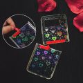 Omio for Galaxy Z Flip 4 Cute Case, Clear Holographic Heart Phone Case with Pearl Chain Bracelet Wrist Strap for Women Girls Aesthetic Glitter Rainbow Slim Shockproof Hard PC Cover. 