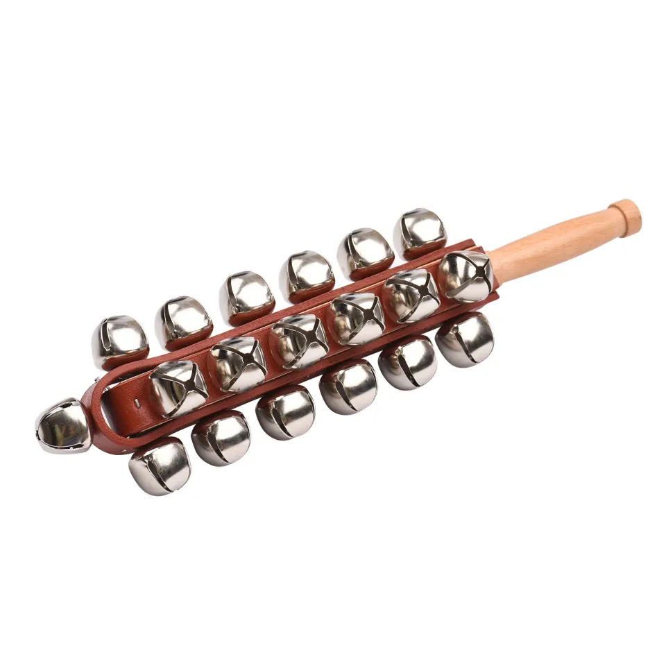 ammoon]Hand Jingle Bells Hand Sleigh Bells Wooden Shaker Jingle