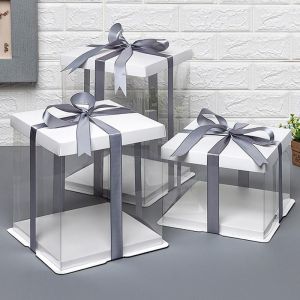 [10pcs] Acetate Clear Cake Box SQUARE