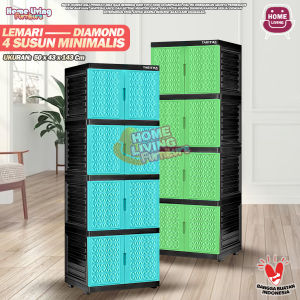LEMARI TABITHA 4 SUSUN FULL KUNCI LEMARI PAKAIAN PLASTIK SUSUN 4 LEMARI MINI LEMARI PLASTIK TABITHA SALE