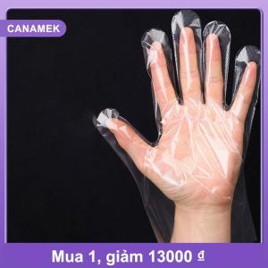 【CANAMEK】 100pcs thực phẩm găng tay nhựa trong suốt Găng tay dùng một lần phụ kiện nhà bếp