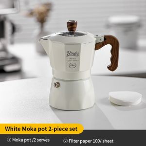 Bincoo ấm moka đôi van nhỏ gia đình Bình đựng cà phê Máy pha cà phê Espresso đặt cà phê đồ dùng 2 ly