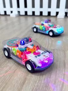 Miracland 3D Transparent Gear Car Toy for Kids Light-Up Musical Toddler Patrol Wagon See-Inside Working Car Toy for Boys and Girls