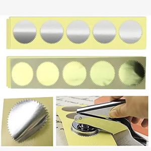 40PCS Foil Seal Sticker Gold Gear Seals Embossed Steel Seals DIY Stickers Paper Packaging Embossed Labels